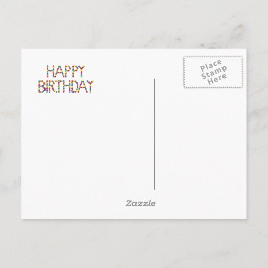 Bon Party Rainbow Happy Birthday Postcard Uitnodiging Briefkaart (Achterkant)