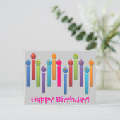 Bon Party Rainbow Happy Birthday Postcard Uitnodiging Briefkaart (Staand voorkant)