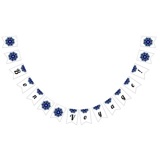 Bon reis! Mandala in donkerblauw Vlaggetjes (Alle)