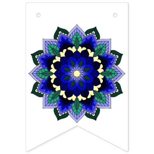 Bon reis! Mandala in donkerblauw Vlaggetjes (Tweede vlag)