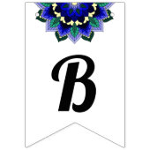 Bon reis! Mandala in donkerblauw Vlaggetjes (Derde vlag)