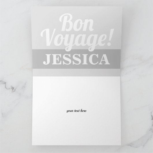 Bon reis vaarwel afscheid neemt afscheid van wegga kaart (Binnen)