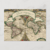 Bon reis!  Wereldkaart Briefkaart (Voorkant)