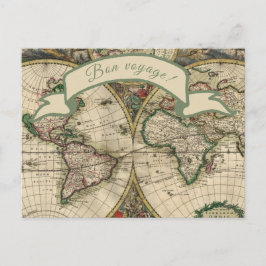 Bon reis!  Wereldkaart Briefkaart