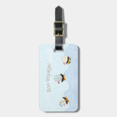 "Bon Voyage!" 3  schepen op Zee Custom Bagagelabel (Voorkant verticaal)