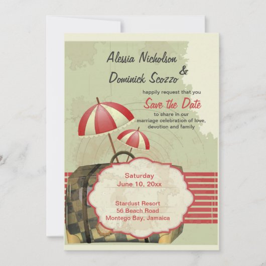 Bon Voyage Aankondiging van de Bewaar-de-datum (Voorkant)