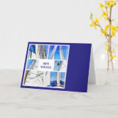 Bon Voyage Agean Gulet Artistic Collage Kaart (Gele Bloem)