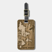 Bon Voyage bagagelabel bruin (Voorkant verticaal)