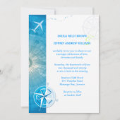 Bon Voyage Blue Destination Wedding Kaart (Voorkant)