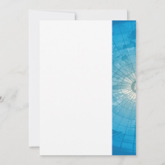 Bon Voyage Blue Destination Wedding Kaart (Achterkant)