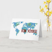 Bon Voyage | Bohemian Pattered Wereldkaart Kaart (Gele Bloem)