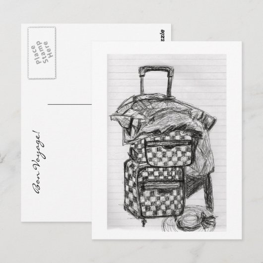 BON VOYAGE BRIEFKAART (Voorkant / Achterkant)