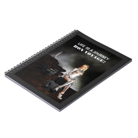 Bon Voyage! Cute female. Happy space Notitieboek (Linkerzijde)