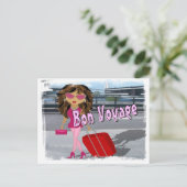 Bon Voyage Diva Briefkaart (Staand voorkant)