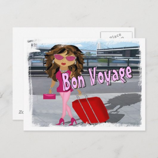 Bon Voyage Diva Briefkaart (Voorkant / Achterkant)