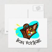 Bon Voyage, een goede reis! Gewenste koffer Briefkaart (Voorkant / Achterkant)
