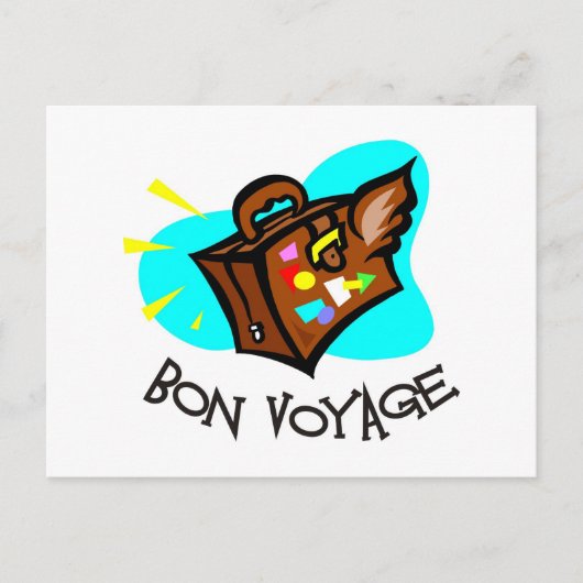 Bon Voyage, een goede reis! Gewenste koffer Briefkaart (Voorkant)