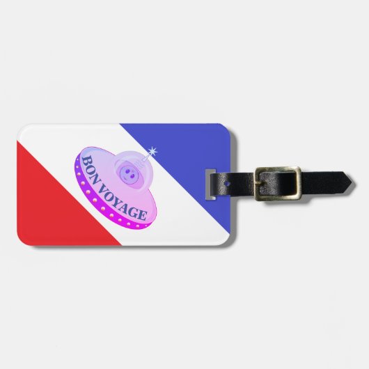 Bon Voyage Flying Saucer Bagagelabel (Voorkant horizontaal)