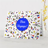 Bon Voyage French Thleing Greetings Card Kaart (Gele Bloem)