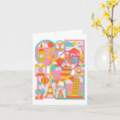 Bon Voyage Gevouwen Wenskaart Kaart (Gele Bloem)