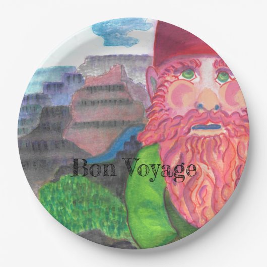 Bon Voyage Gnome Papieren Bordje (Voorkant)