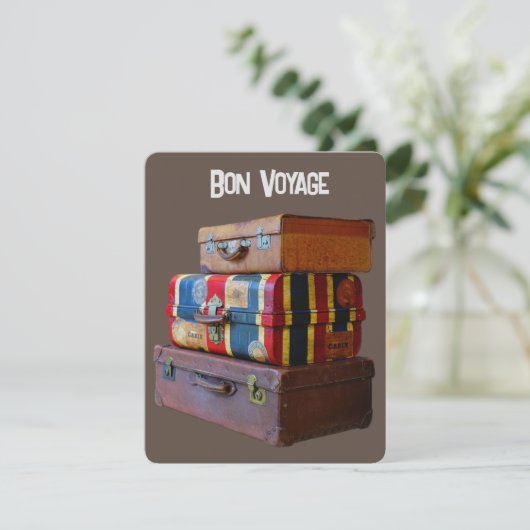 Bon Voyage/Goodbye/Retirement  Bagage Feestdagenkaart (Staand voorkant)