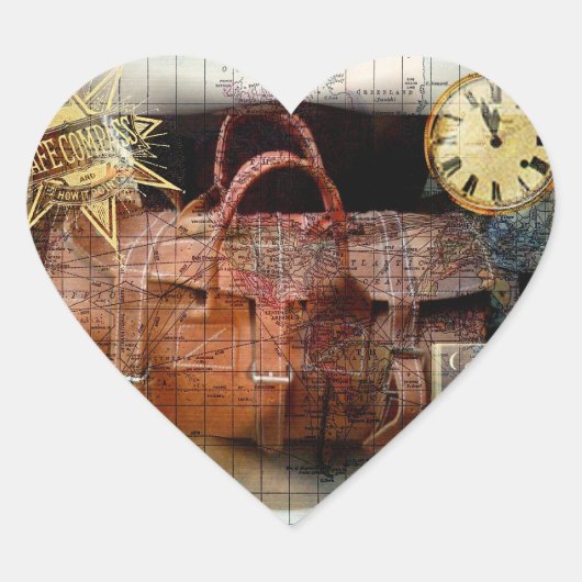 Bon Voyage Hart Sticker (Voorkant)