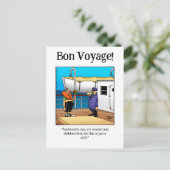Bon Voyage Humor Briefkaart (Staand voorkant)