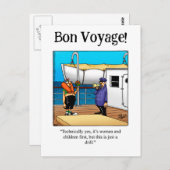 Bon Voyage Humor Briefkaart (Voorkant / Achterkant)