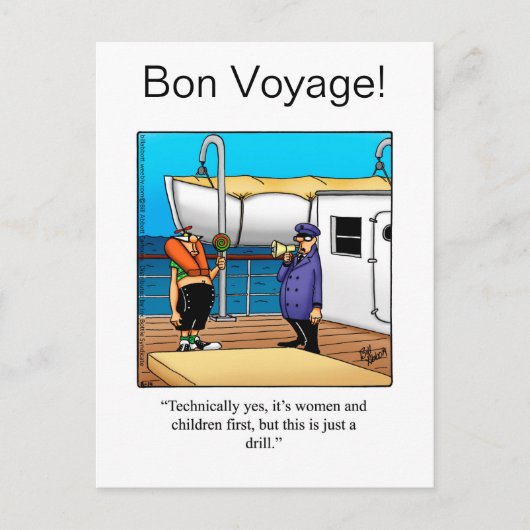 Bon Voyage Humor Briefkaart (Voorkant)