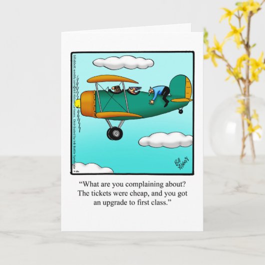 Bon Voyage Humor Wenskaart Kaart (Gele Bloem)