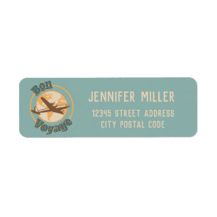 Bon Voyage Laten we de wereld ontwerpen Etiket