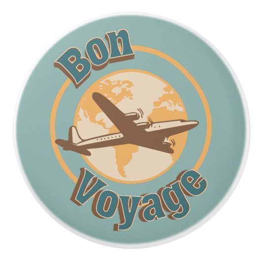 Bon Voyage Laten we de wereld ontwerpen Keramische Knop (Voorkant)