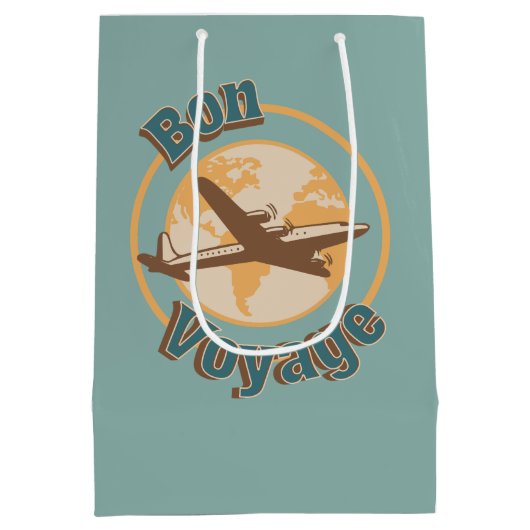 Bon Voyage Laten we de wereld ontwerpen Medium Cadeauzakje (Achterkant)