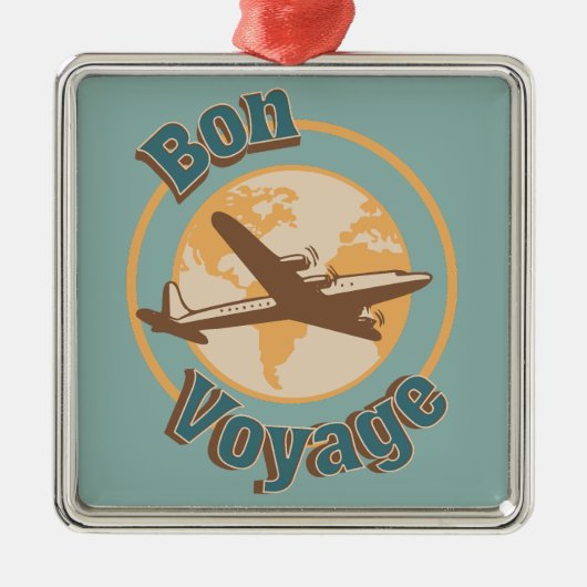 Bon Voyage Laten we de wereld ontwerpen Metalen Ornament (Voorkant)