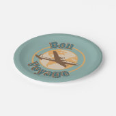 Bon Voyage Laten we de wereld ontwerpen Papieren Bordje (Gekanteld)