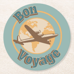 Bon Voyage Laten we de wereld ontwerpen Ronde Kartonnen Onderzetter