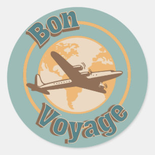 Bon Voyage Laten we de wereld ontwerpen Ronde Sticker