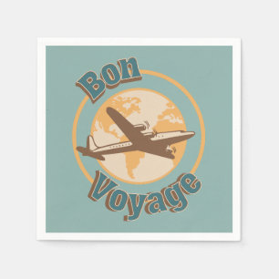 Bon Voyage Laten we de wereld ontwerpen Servet