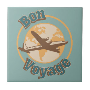 Bon Voyage Laten we de wereld ontwerpen Tegeltje