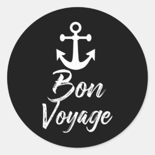 Bon Voyage Nautisch Anker Cruiseschip voor Grafisc Ronde Sticker