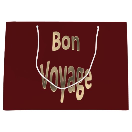 Bon Voyage op donkerrood Groot Cadeauzakje (Voorkant)