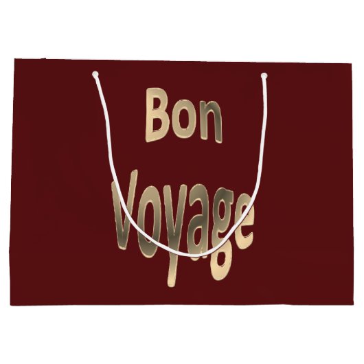 Bon Voyage op donkerrood Groot Cadeauzakje (Achterkant)
