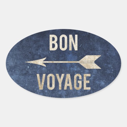 Bon Voyage Ovale Sticker (Voorkant)