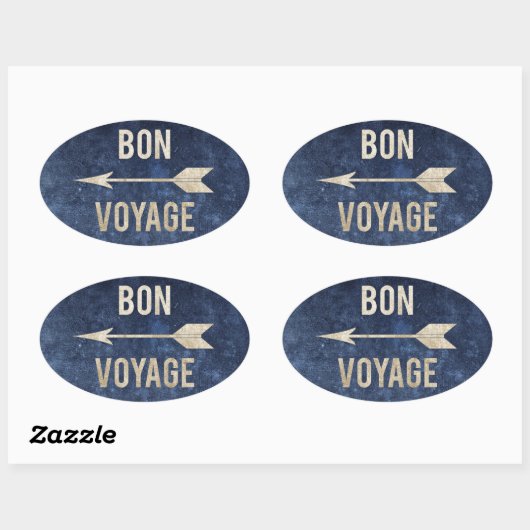 Bon Voyage Ovale Sticker (Vel)