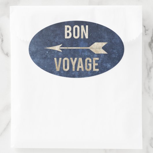 Bon Voyage Ovale Sticker (Tas)