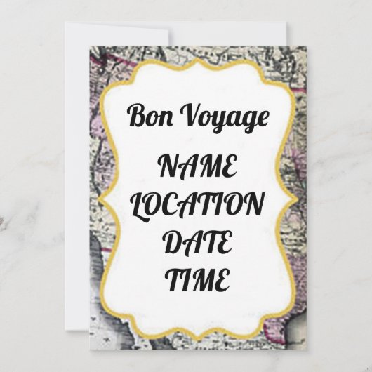 ***BON VOYAGE** PARTIJINVITATIE KAART (Voorkant)
