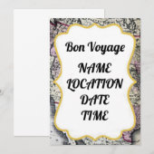 ***BON VOYAGE** PARTIJINVITATIE KAART (Voorkant / Achterkant)