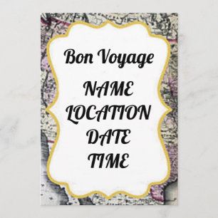***BON VOYAGE** PARTIJINVITATIE KAART