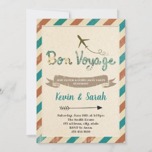 Bon voyage party kaart